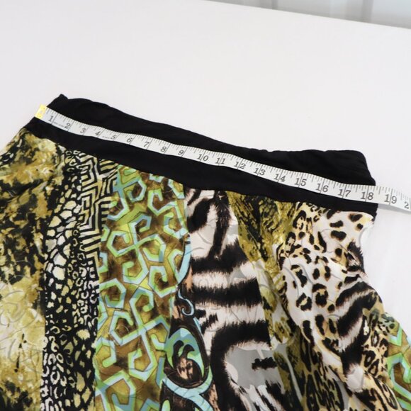 Boston Proper Womens Asymmetric Patchwork Animal Print Floral Skirt Size Lg Y2K - Picture 7 of 8